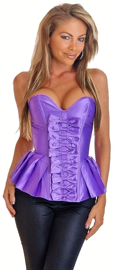 Sexy Purple Satin Corset